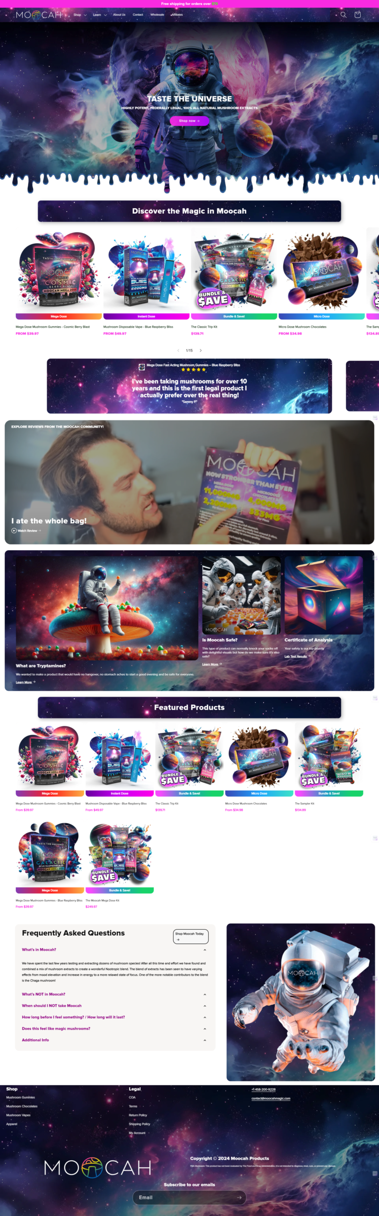 Moocah Magic website