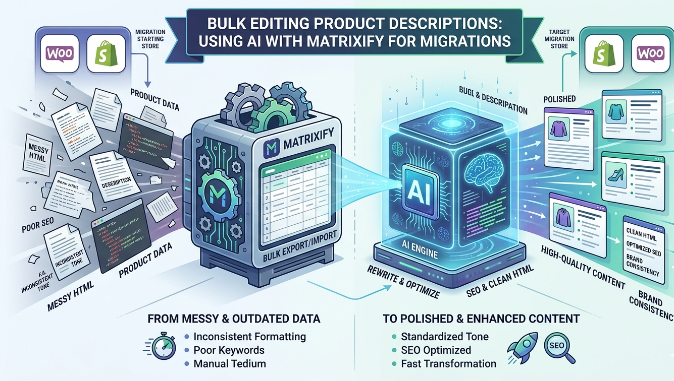 Master the Move: Bulk Editing Product Descriptions with AI & Matrixify